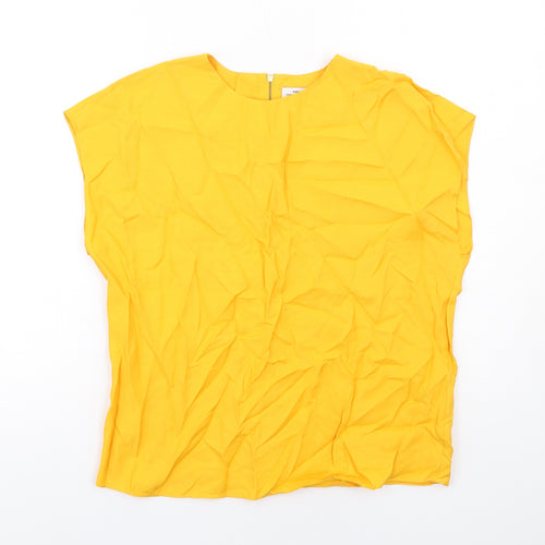 & Other Stories Womens Orange Viscose Basic Blouse Size 8 Round Neck