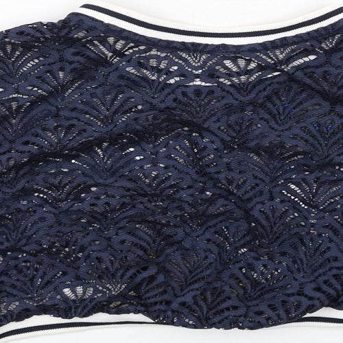 Zara Womens Blue Polyester Basic T-Shirt Size S Round Neck - Butterfly