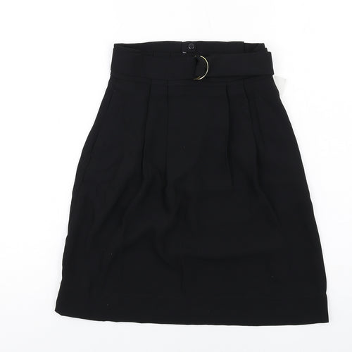 H&M Womens Black Polyester Tulip Skirt Size 4 Zip - Belt included