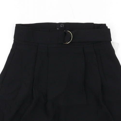 H&M Womens Black Polyester Tulip Skirt Size 4 Zip - Belt included