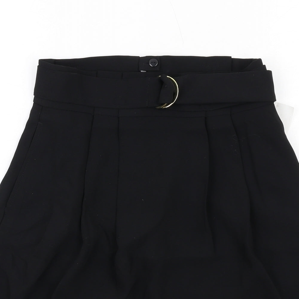 H&M Womens Black Polyester Tulip Skirt Size 4 Zip - Belt included