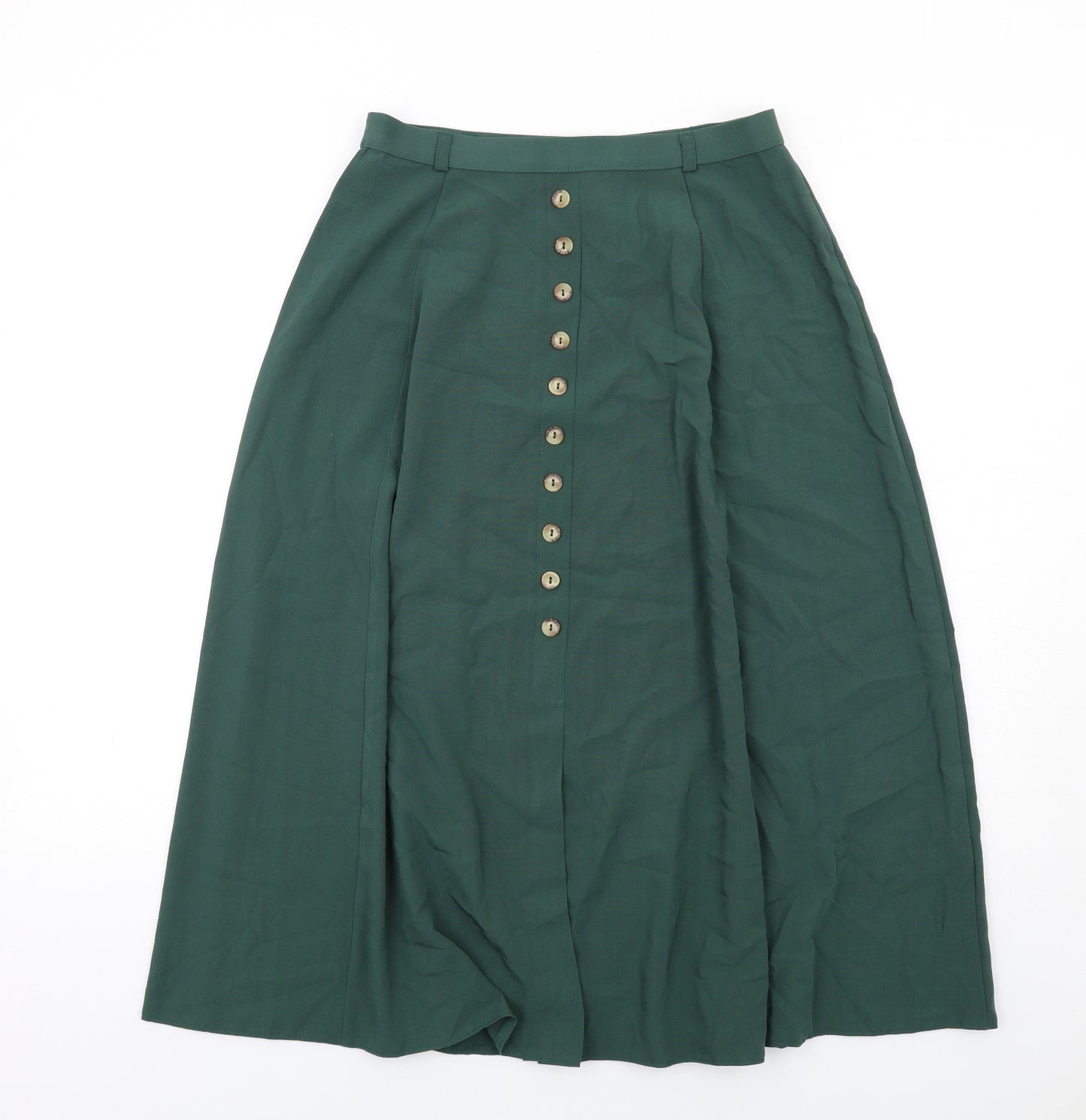 Slimma Womens Green Polyester Swing Skirt Size 14 Zip