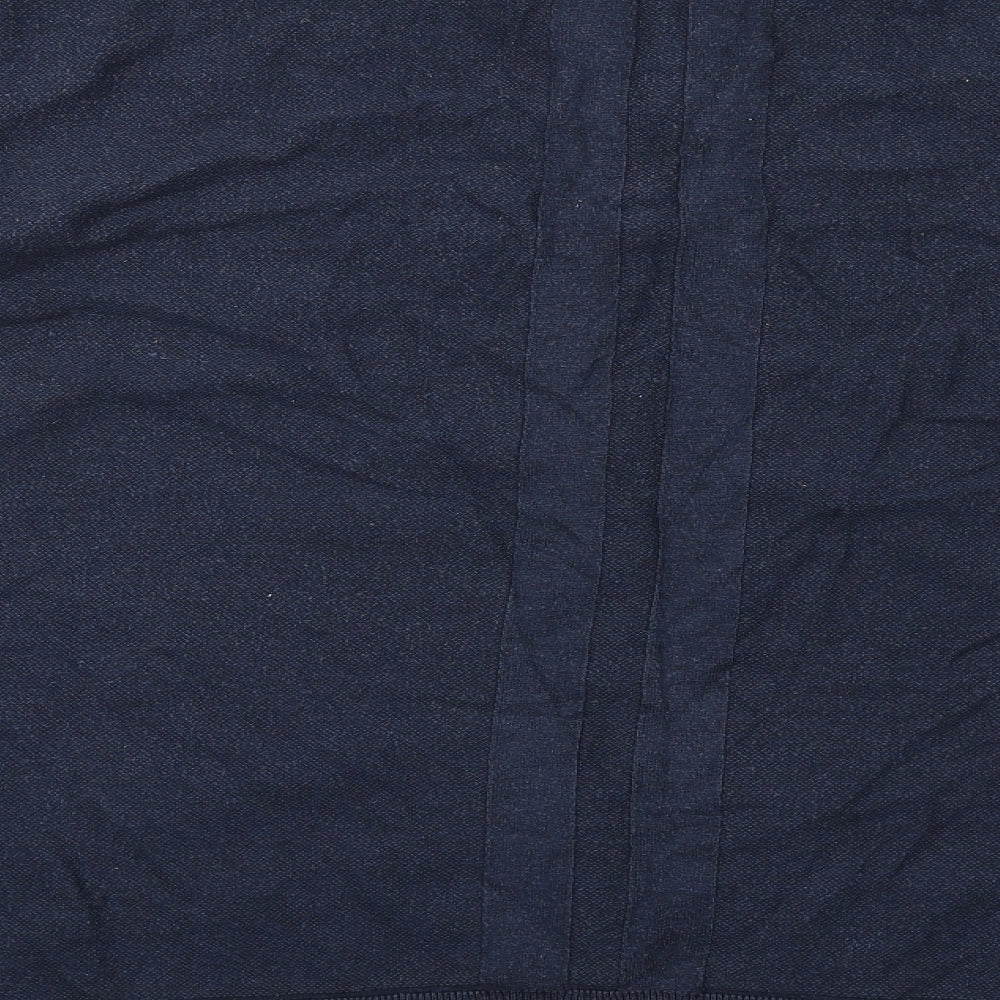 Autograph Mens Blue Collared Viscose Henley Jumper Size 2XL Long Sleeve