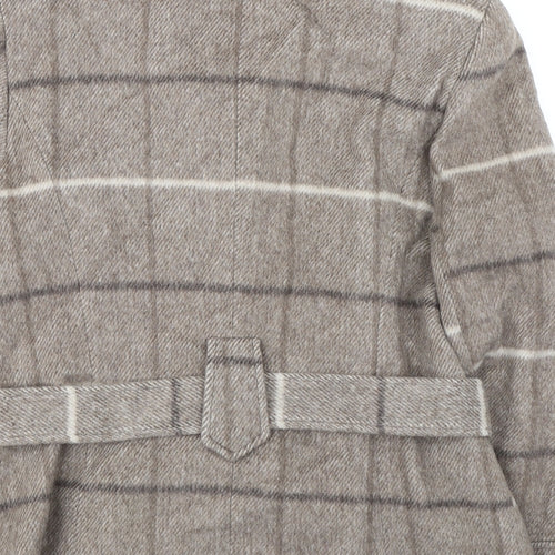 Todays Woman Womens Beige Geometric Jacket Size 14 Button