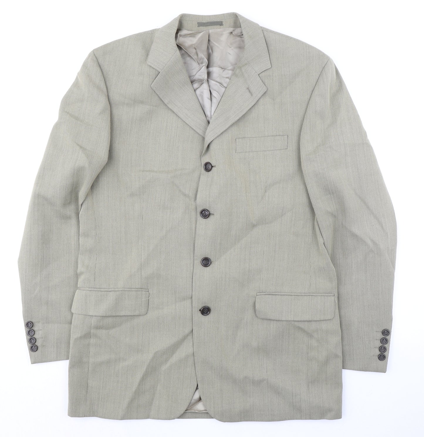 Gibson Mens Beige Polyester Jacket Suit Jacket Size 40 Regular