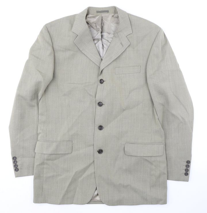 Gibson Mens Beige Polyester Jacket Suit Jacket Size 40 Regular
