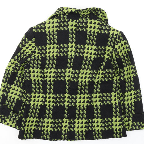 Simon Jeffery Womens Green Geometric Jacket Size 12 Button