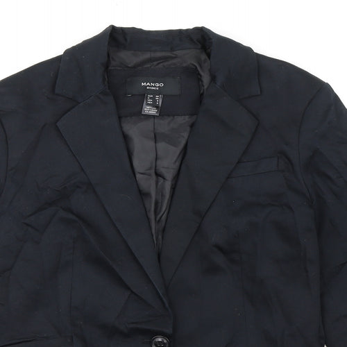 Mango Womens Black Jacket Blazer Size 10 Button