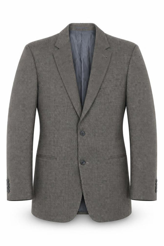 Front view of Skopes men’s grey polyester jacket suit jacket, size 38, regular