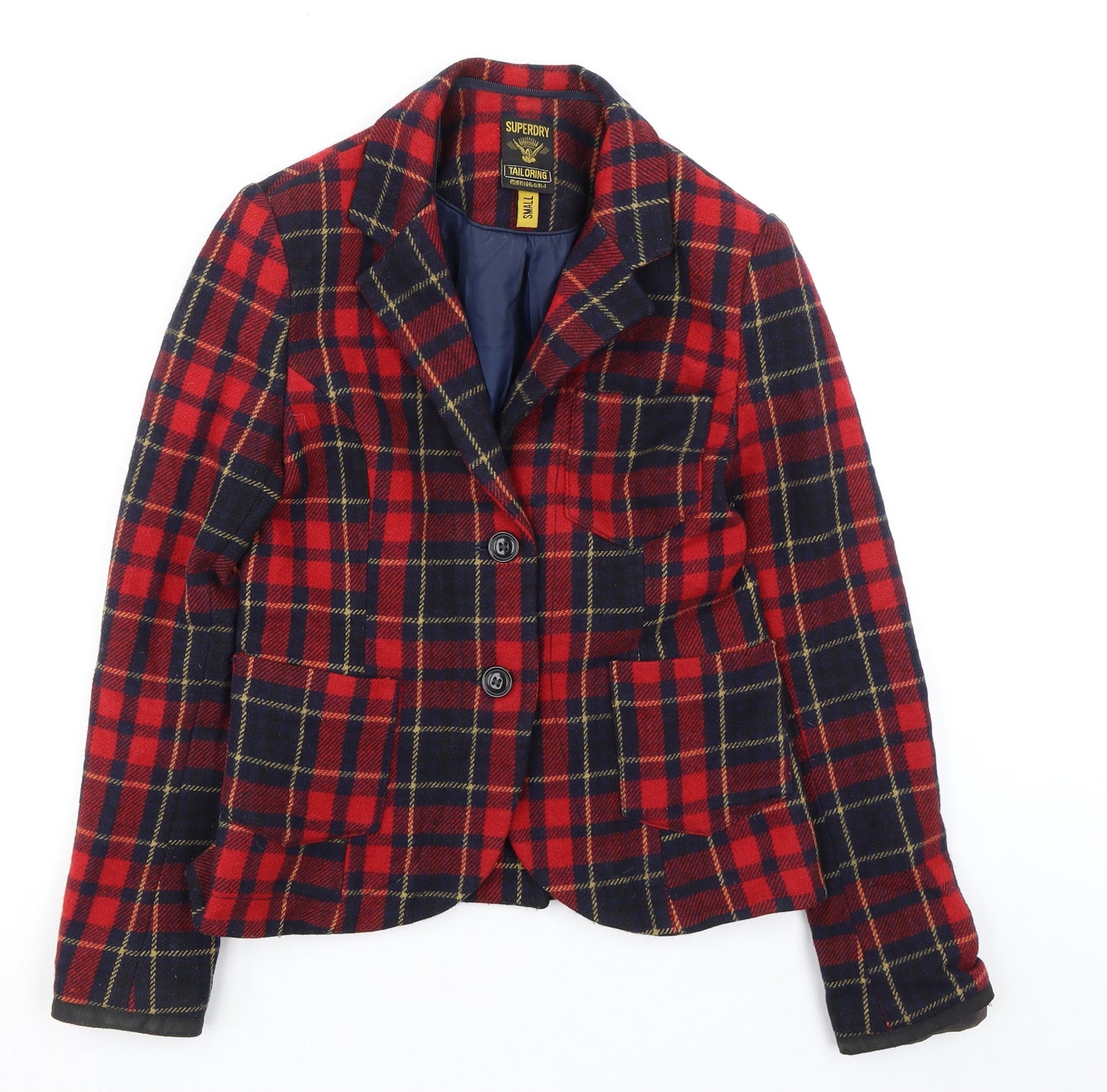 Superdry Womens Multicoloured Geometric Jacket Blazer Size S Button