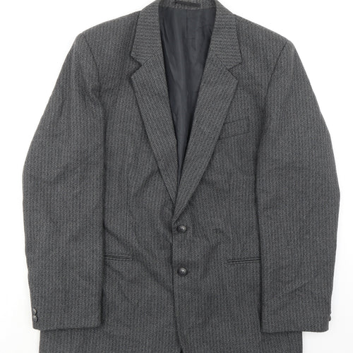 Classic Mens Grey Polyester Jacket Suit Jacket Size 42 Regular