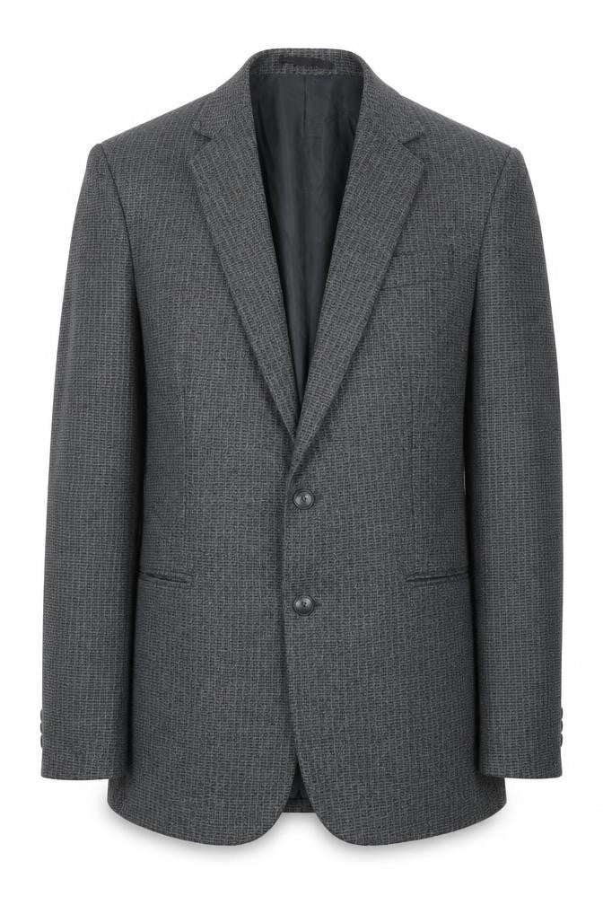 Front view of Classics men’s grey polyester jacket suit jacket, size 42, regular