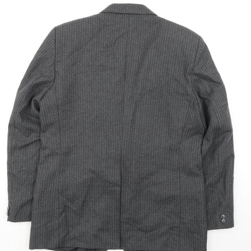 Classic Mens Grey Polyester Jacket Suit Jacket Size 42 Regular