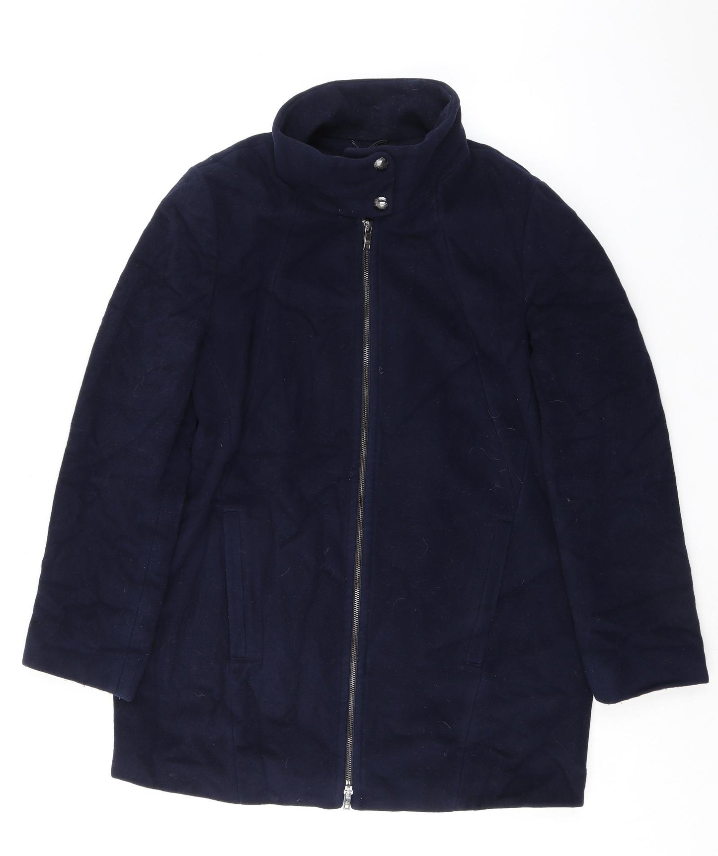 Gerry Weber Womens Blue Overcoat Coat Size 12 Zip