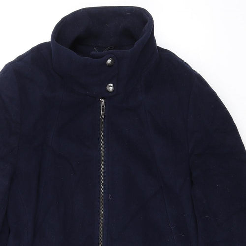 Gerry Weber Womens Blue Overcoat Coat Size 12 Zip