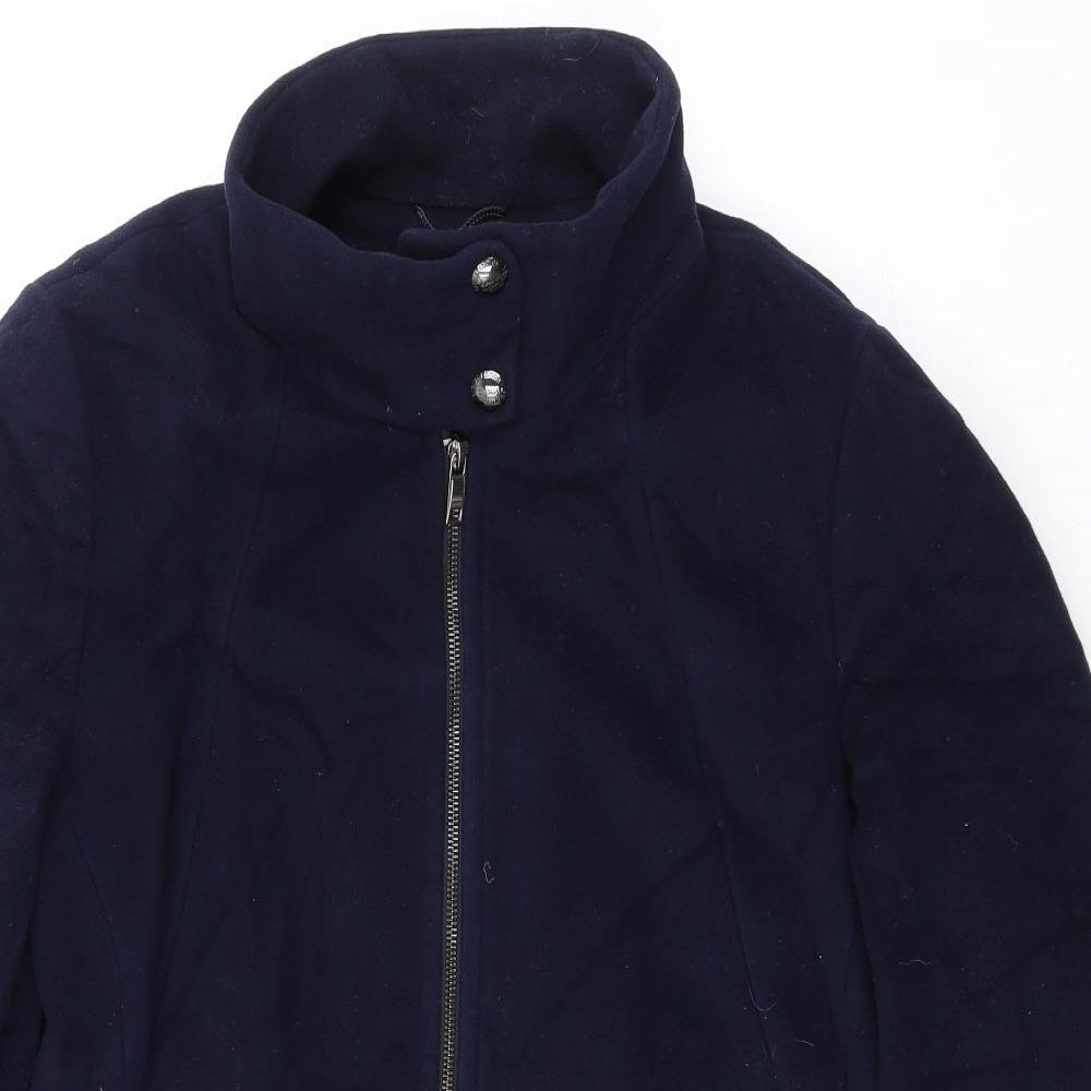 Gerry Weber Womens Blue Overcoat Coat Size 12 Zip