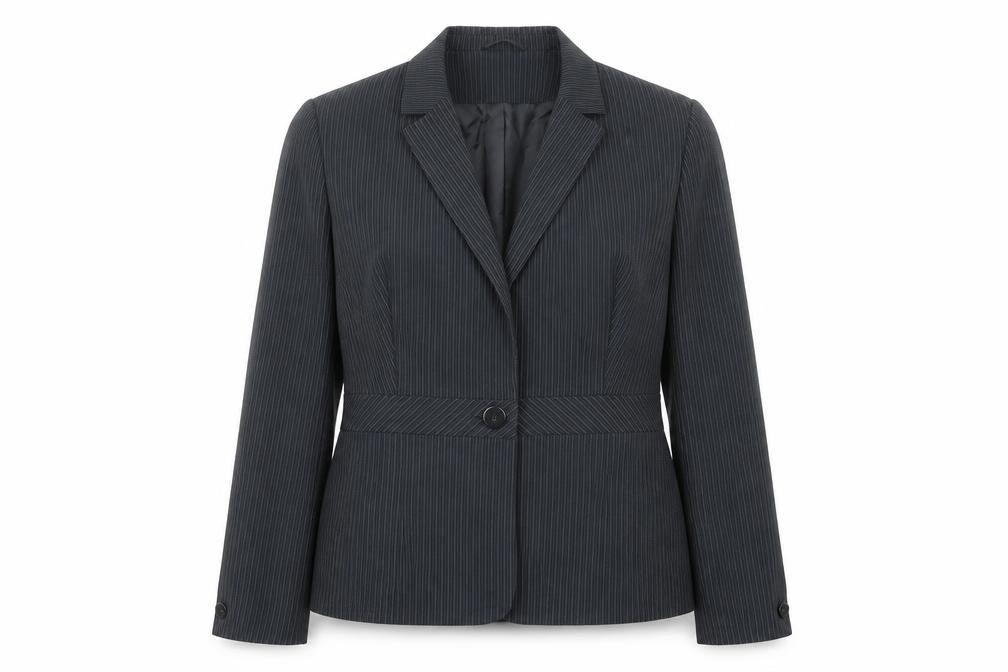 F&F Womens Black Striped Jacket Blazer Size 18 Button
