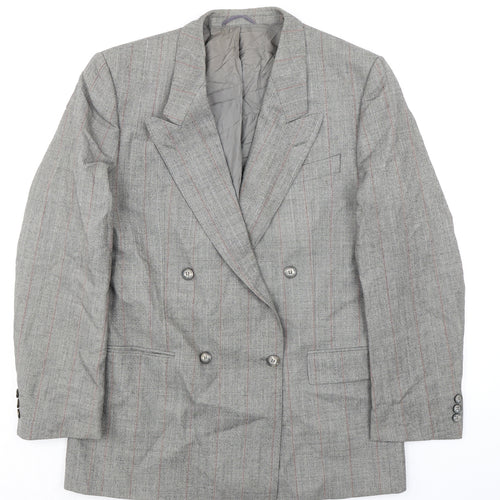 Konen Mens Grey Striped Wool Jacket Suit Jacket Size 40 Regular