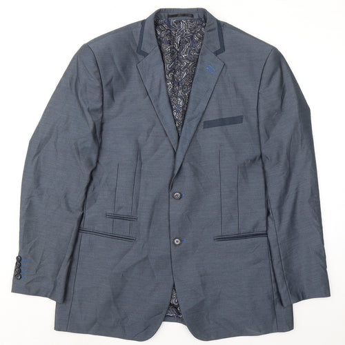 Vouet Homme Mens Blue Polyester Jacket Suit Jacket Size 46 Regular