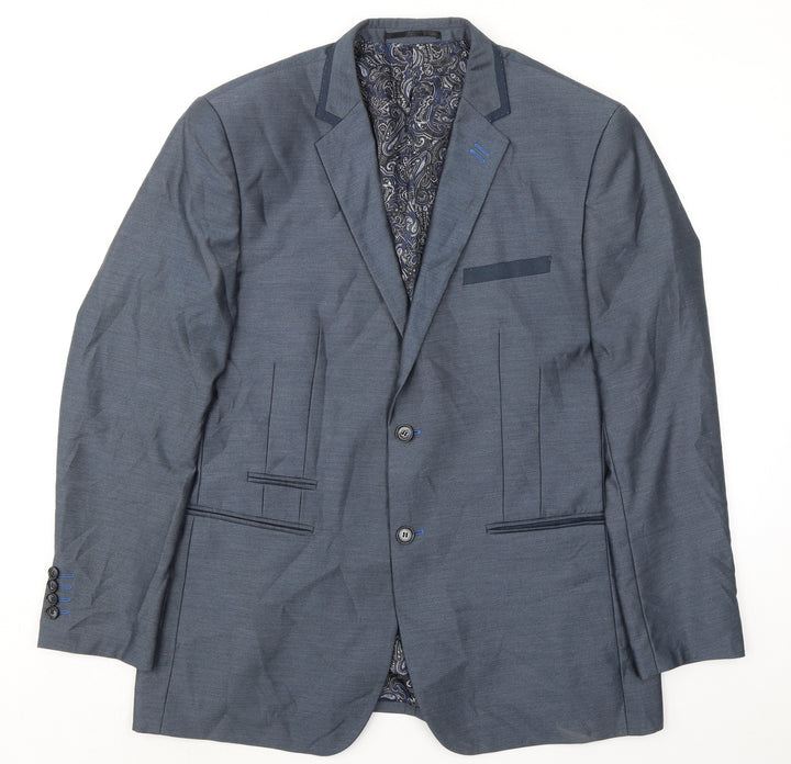 Vouet Homme Mens Blue Polyester Jacket Suit Jacket Size 46 Regular