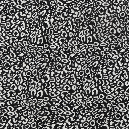 QED London Womens Black Geometric Cotton A-Line Skirt Size S