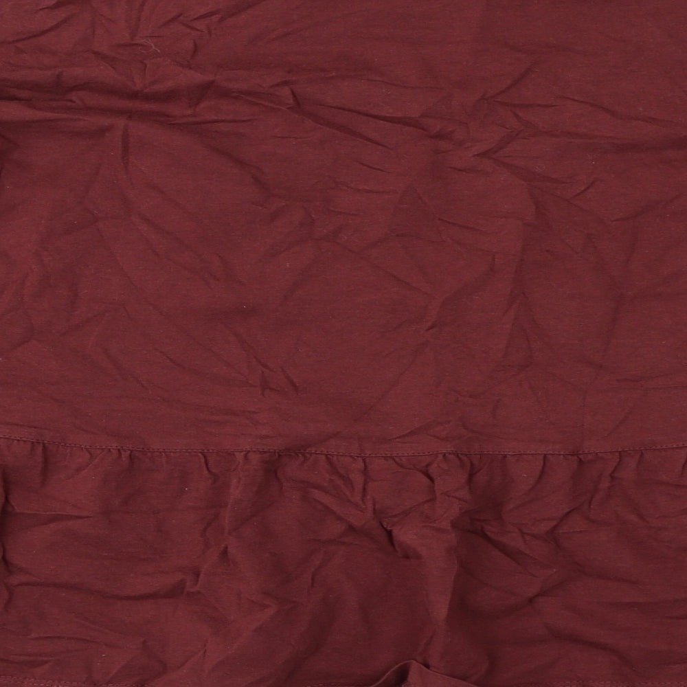NEXT Womens Brown 100% Cotton Basic Blouse Size 20 Boat Neck - Broderie Anglaise