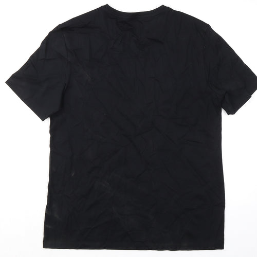 Autograph Mens Black Cotton T-Shirt Size M Crew Neck