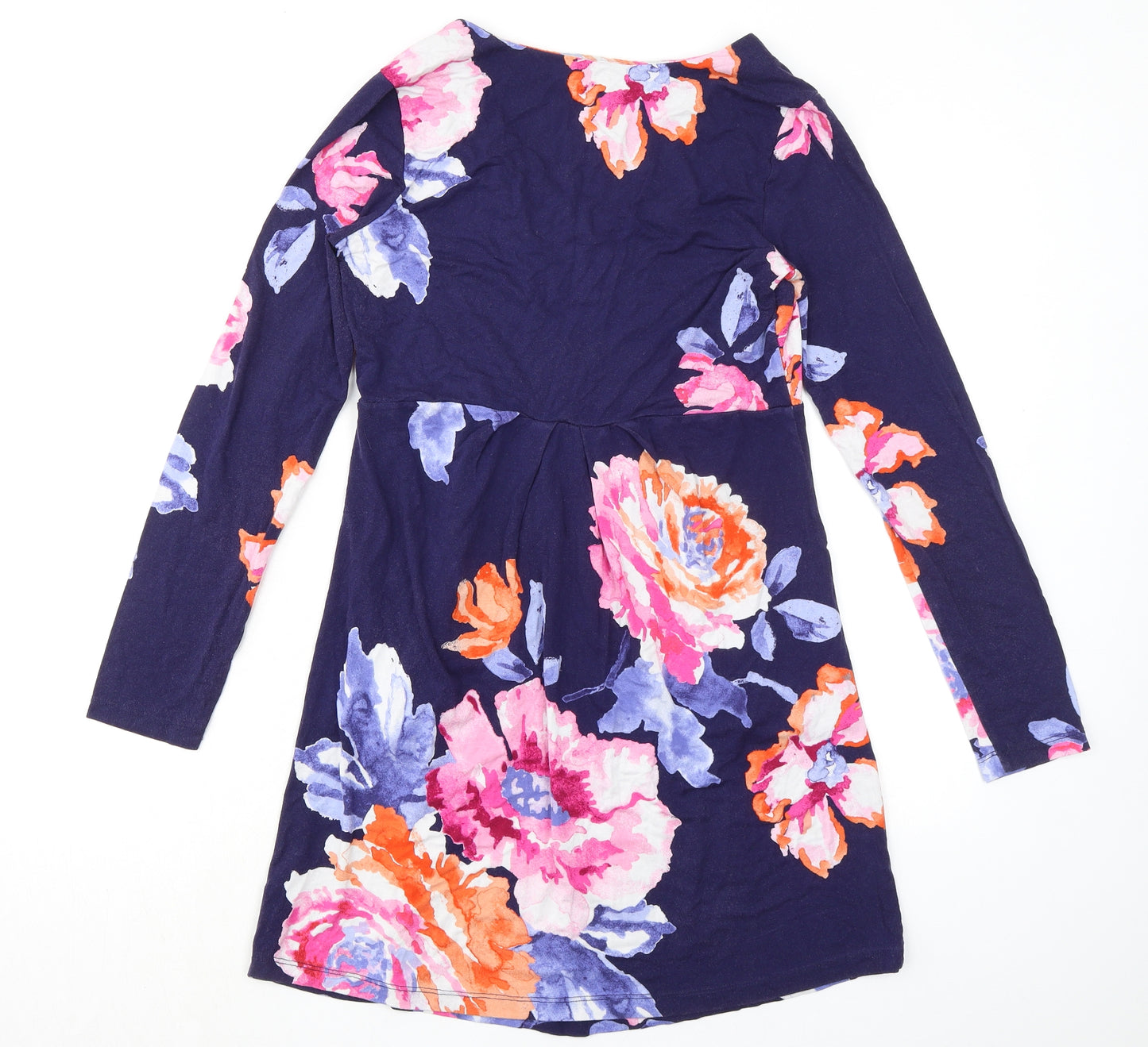 Joules Womens Multicoloured Floral Viscose A-Line Size 8 V-Neck Pullover