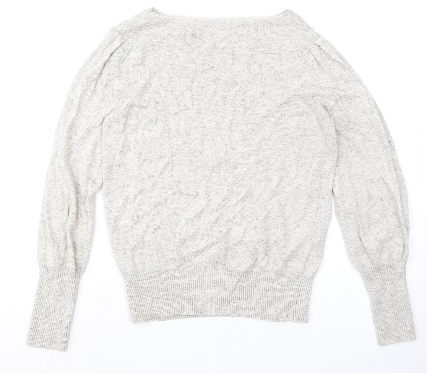 Marks and Spencer Womens Grey Boat Neck Viscose Pullover Jumper Size 12