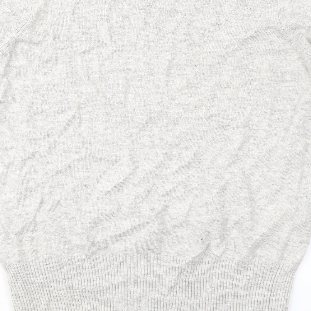 Marks and Spencer Womens Grey Boat Neck Viscose Pullover Jumper Size 12