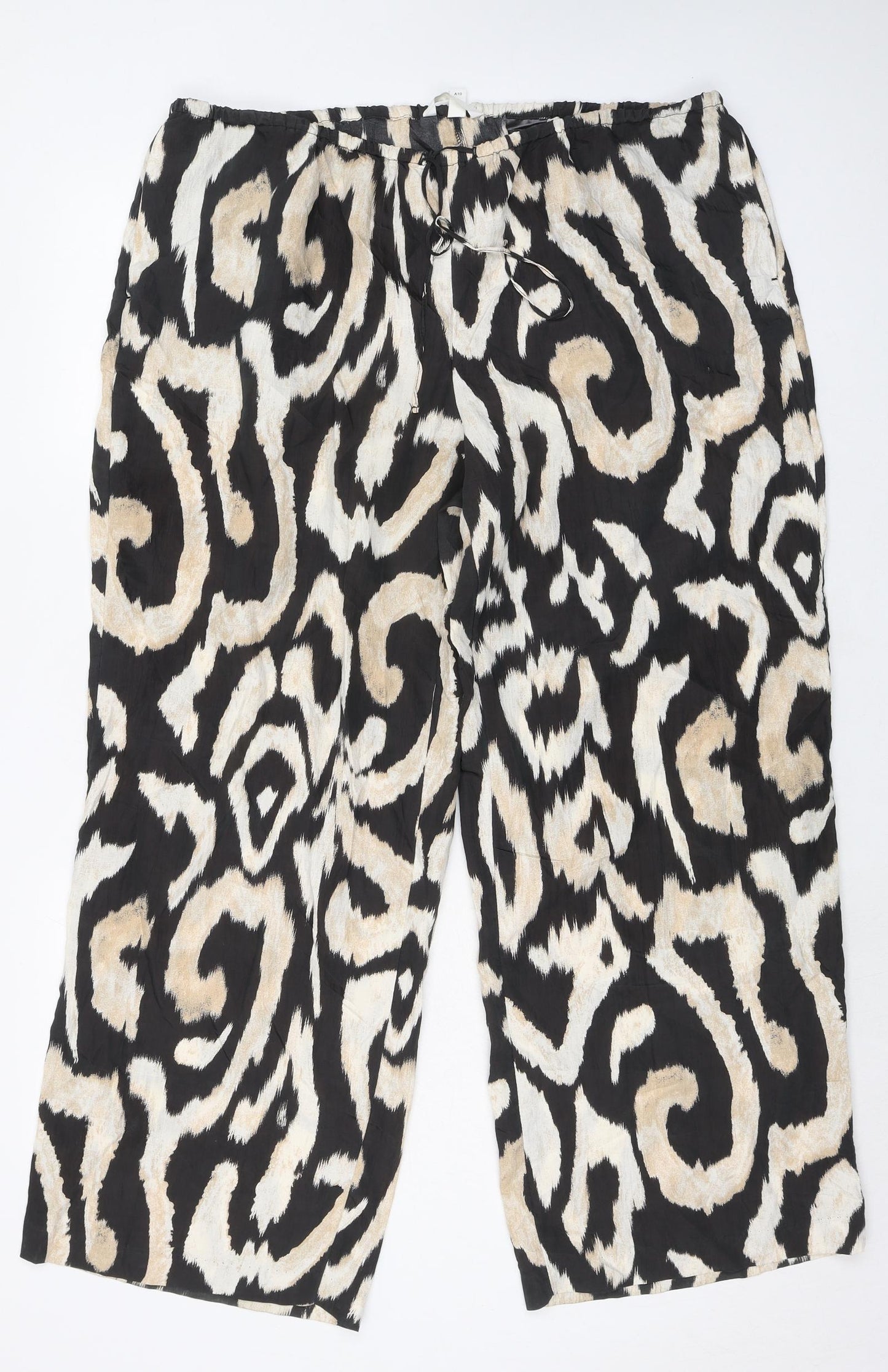 H&M Womens Multicoloured Geometric Polyester Trousers Size XL L29 in Regular Drawstring