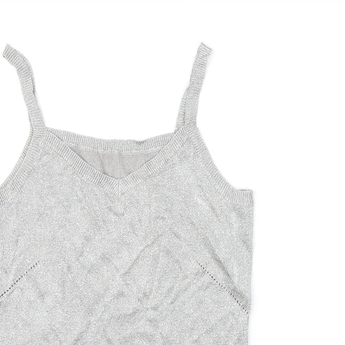 NEXT Womens Silver Viscose Camisole Tank Size 12 V-Neck