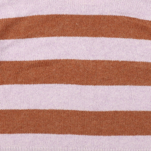 Hush Womens Purple Round Neck Striped Polyamide Pullover Jumper Size XS