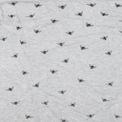 Marks and Spencer Womens Grey Round Neck Geometric Viscose Pullover Jumper Size 16