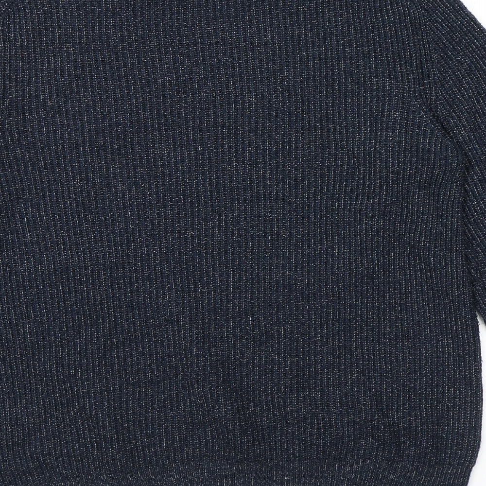 Marks and Spencer Mens Blue Crew Neck Polyamide Pullover Jumper Size M Long Sleeve