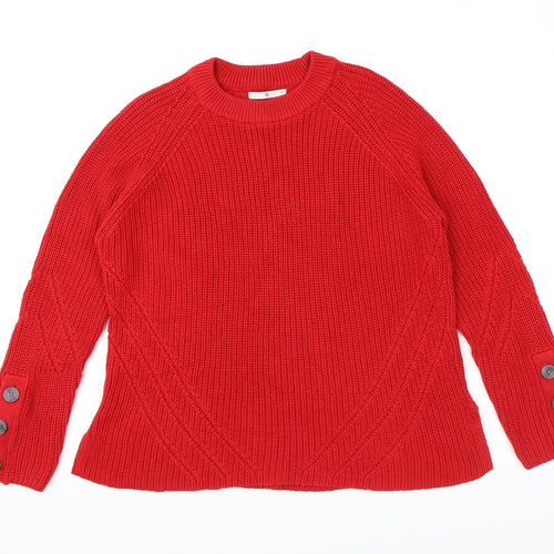 Target Womens Red Round Neck Cotton Pullover Jumper Size S