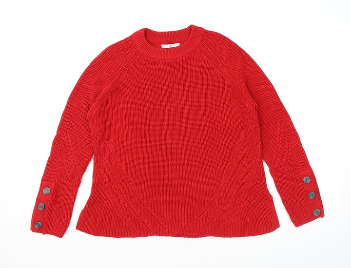 Target Womens Red Round Neck Cotton Pullover Jumper Size S