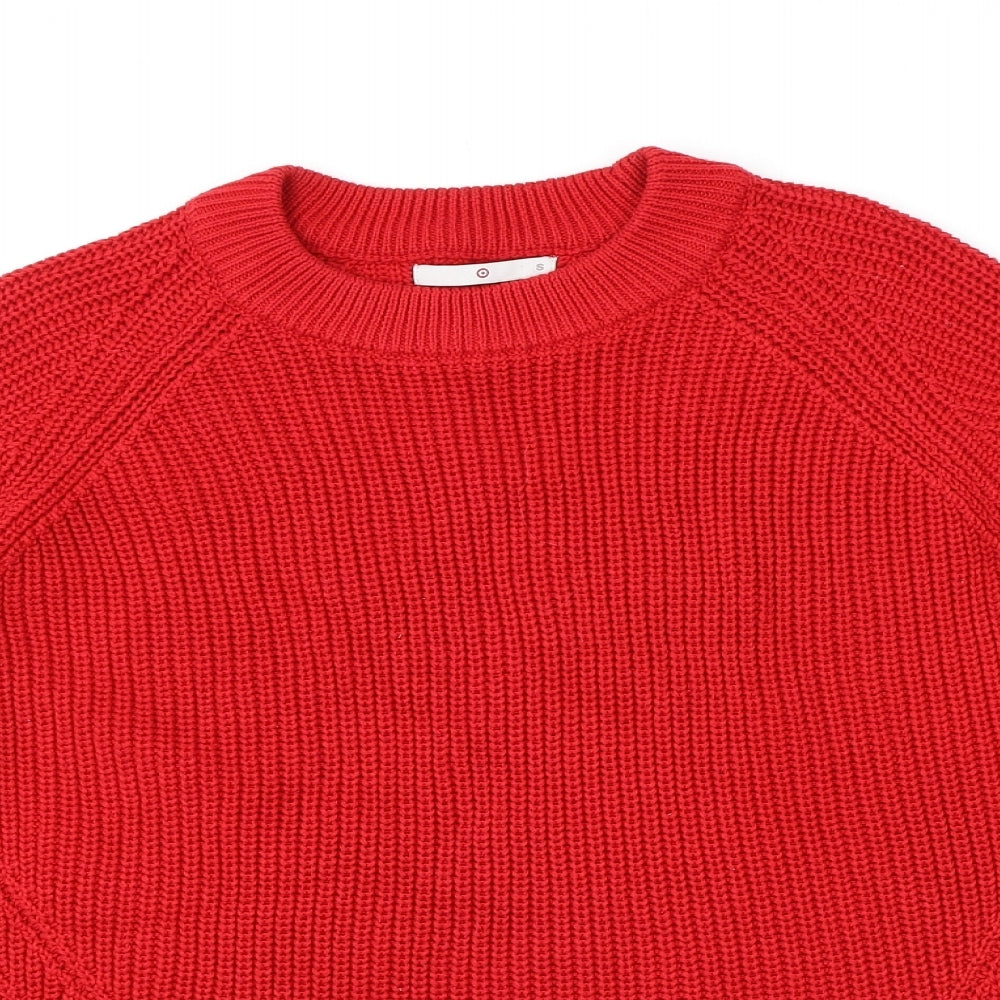 Target Womens Red Round Neck Cotton Pullover Jumper Size S