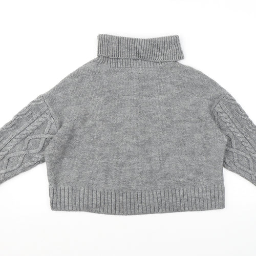 River Island Womens Grey Roll Neck Acrylic Pullover Jumper Size S