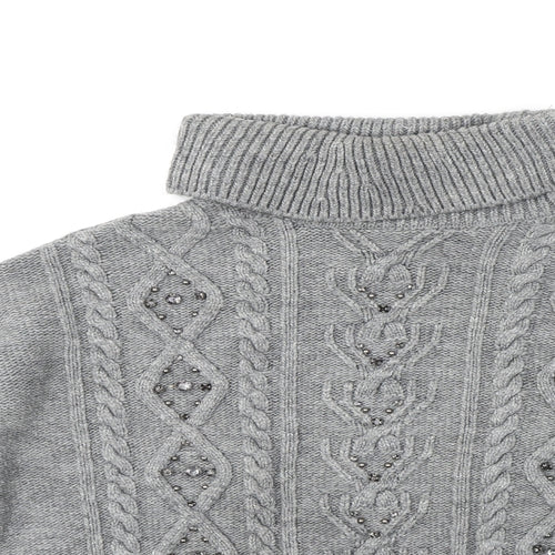 River Island Womens Grey Roll Neck Acrylic Pullover Jumper Size S