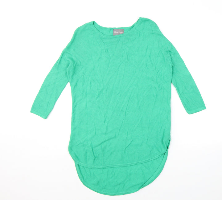Phase Eight Womens Green Crew Neck Viscose Pullover Jumper Size XS