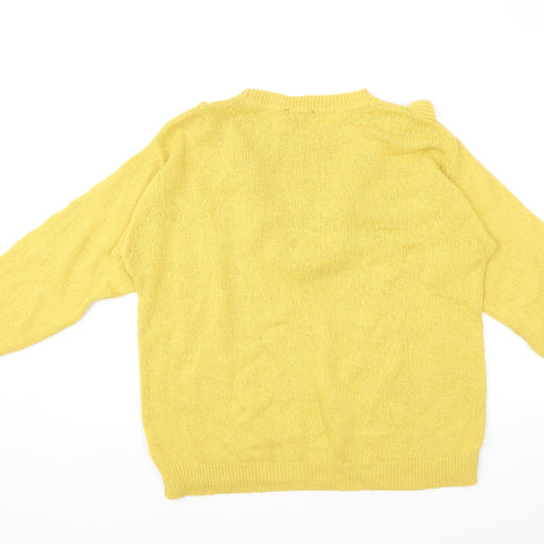 Dorothy Perkins Womens Yellow Round Neck Acrylic Pullover Jumper Size 18