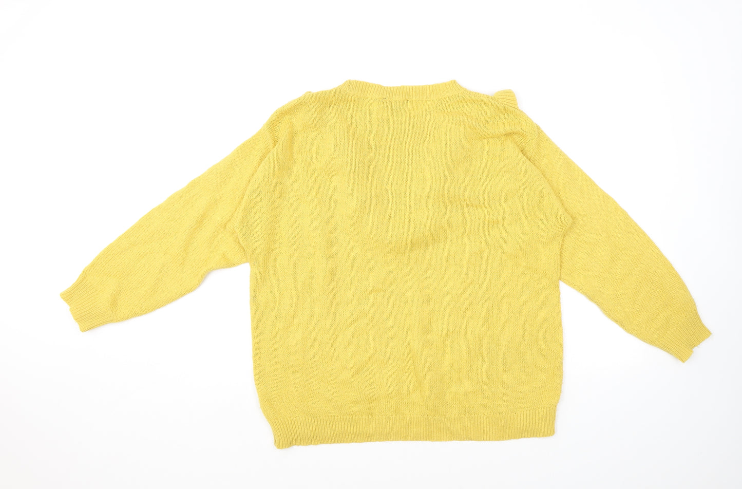 Dorothy Perkins Womens Yellow Round Neck Acrylic Pullover Jumper Size 18