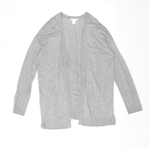 H&M Womens Grey V-Neck Acrylic Cardigan Jumper Size S