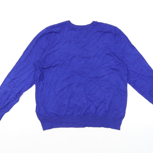 Marks and Spencer Womens Blue Round Neck Viscose Cardigan Jumper Size 16