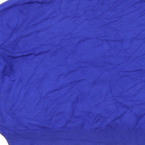 Marks and Spencer Womens Blue Round Neck Viscose Cardigan Jumper Size 16