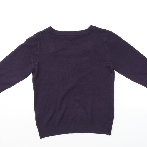 Classics Womens Purple Square Neck Acrylic Pullover Jumper Size 14