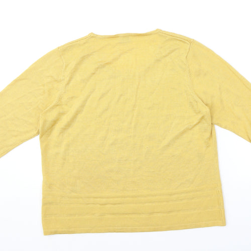 Eastex Womens Yellow Round Neck Acrylic Pullover Jumper Size 16