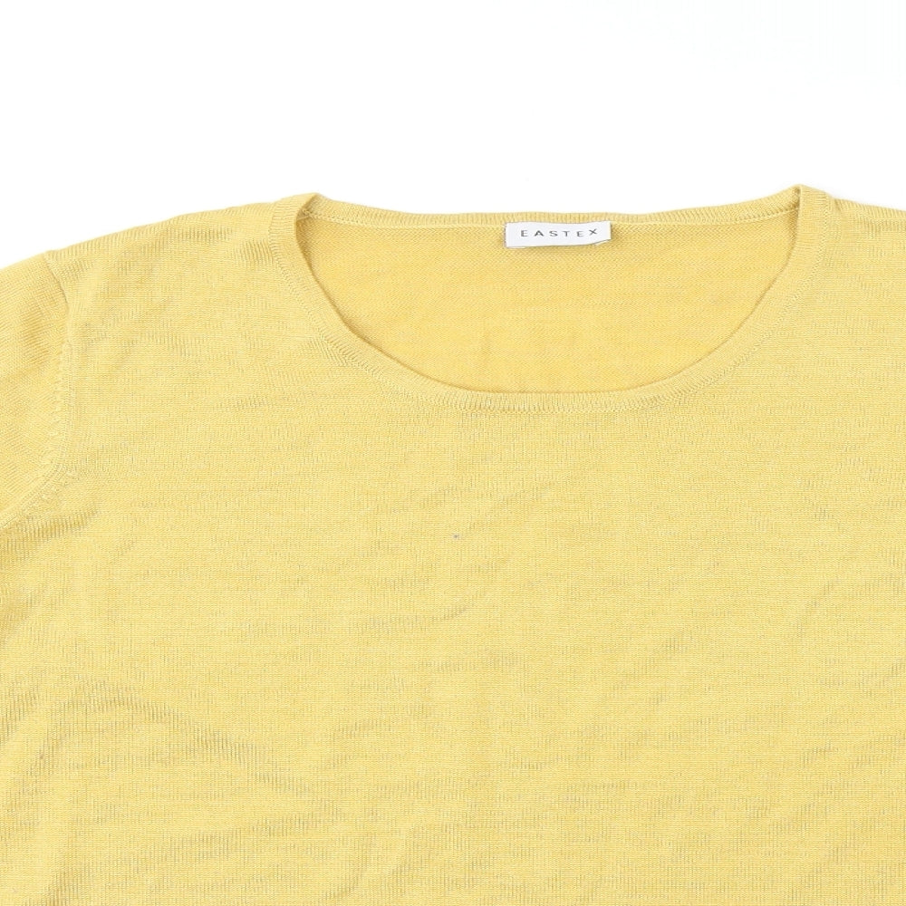Eastex Womens Yellow Round Neck Acrylic Pullover Jumper Size 16