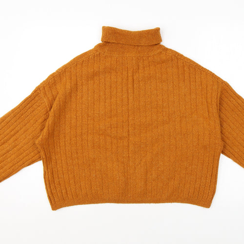 ASOS Womens Orange Roll Neck Acrylic Pullover Jumper Size 10